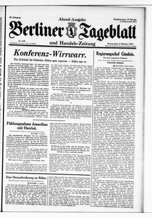 Berliner Tageblatt und Handels-Zeitung vom 06.10.1932