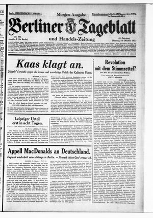 Berliner Tageblatt und Handels-Zeitung vom 18.10.1932