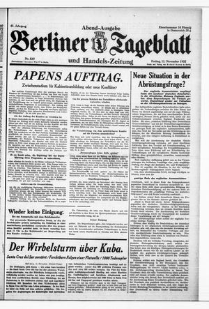 Berliner Tageblatt und Handels-Zeitung vom 11.11.1932