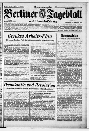 Berliner Tageblatt und Handels-Zeitung vom 24.12.1932