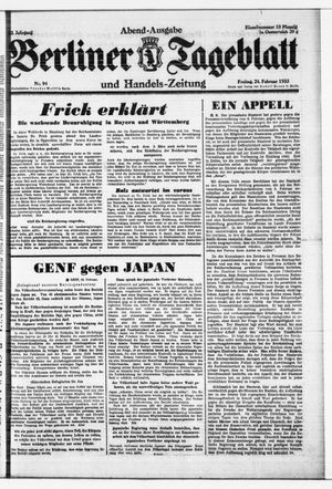 Berliner Tageblatt und Handels-Zeitung on Feb 24, 1933