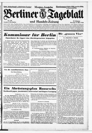 Berliner Tageblatt und Handels-Zeitung vom 14.03.1933
