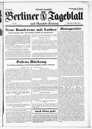 Berliner Tageblatt und Handels-Zeitung vom 14.03.1933
