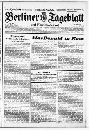 Berliner Tageblatt und Handels-Zeitung vom 19.03.1933
