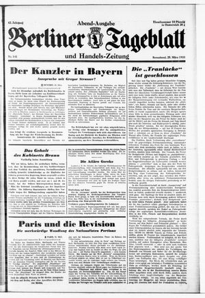Berliner Tageblatt und Handels-Zeitung vom 25.03.1933
