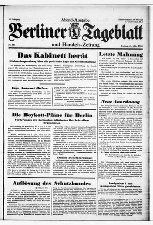 Berliner Tageblatt und Handels-Zeitung vom 31.03.1933