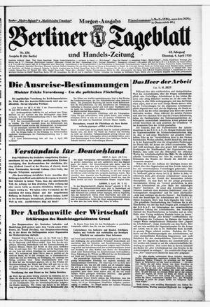 Berliner Tageblatt und Handels-Zeitung vom 04.04.1933