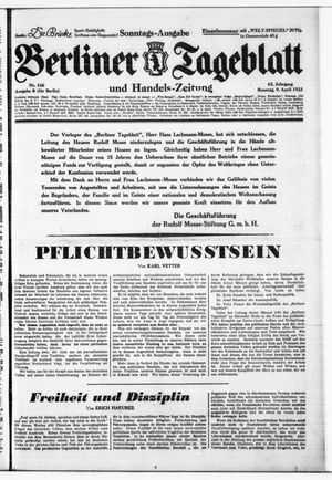 Berliner Tageblatt und Handels-Zeitung vom 09.04.1933