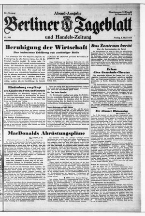 Berliner Tageblatt und Handels-Zeitung vom 05.05.1933