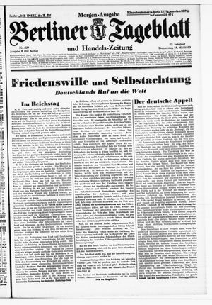 Berliner Tageblatt und Handels-Zeitung vom 18.05.1933