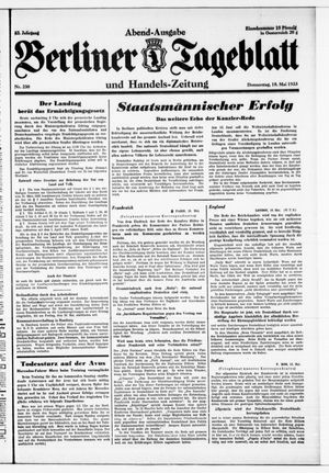 Berliner Tageblatt und Handels-Zeitung vom 18.05.1933