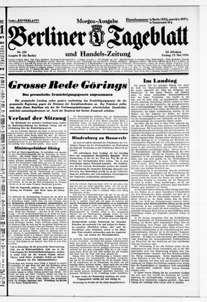 Berliner Tageblatt und Handels-Zeitung on May 19, 1933