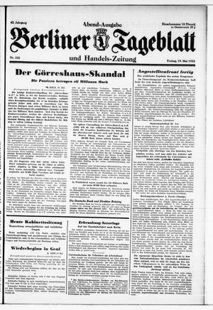 Berliner Tageblatt und Handels-Zeitung on May 19, 1933