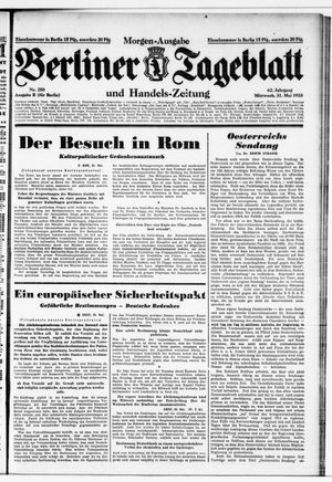 Berliner Tageblatt und Handels-Zeitung vom 31.05.1933