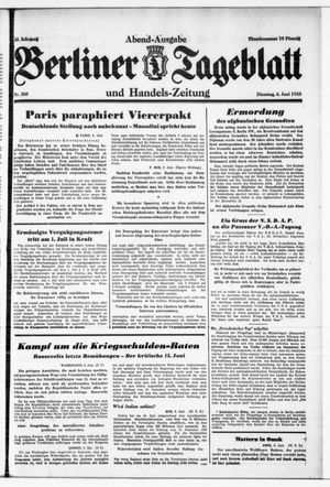 Berliner Tageblatt und Handels-Zeitung vom 06.06.1933