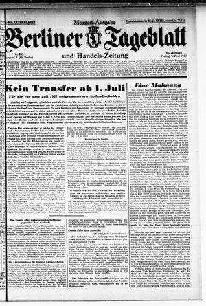 Berliner Tageblatt und Handels-Zeitung vom 09.06.1933