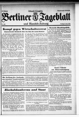 Berliner Tageblatt und Handels-Zeitung vom 09.06.1933