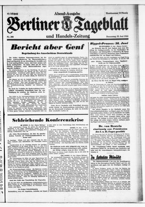 Berliner Tageblatt und Handels-Zeitung vom 22.06.1933