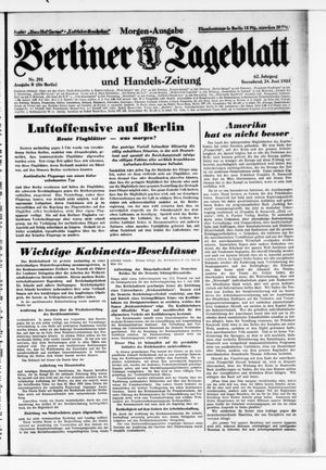 Berliner Tageblatt und Handels-Zeitung vom 24.06.1933