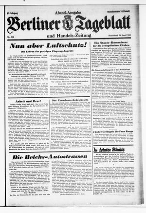 Berliner Tageblatt und Handels-Zeitung vom 24.06.1933