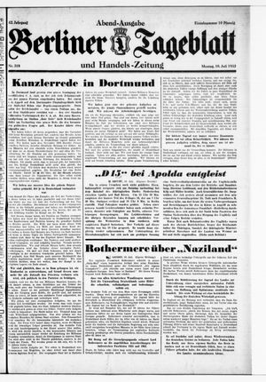 Berliner Tageblatt und Handels-Zeitung vom 10.07.1933