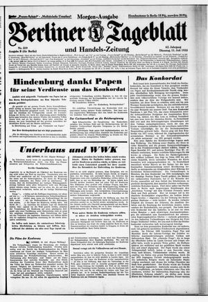 Berliner Tageblatt und Handels-Zeitung vom 11.07.1933