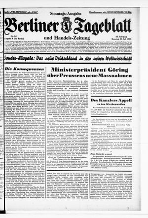 Berliner Tageblatt und Handels-Zeitung vom 23.07.1933