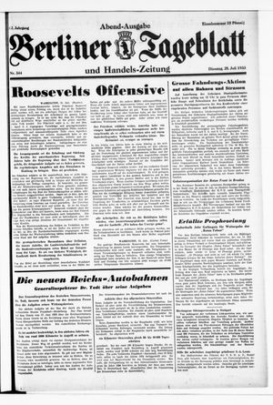 Berliner Tageblatt und Handels-Zeitung vom 25.07.1933