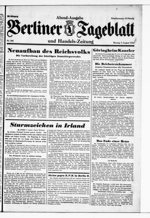 Berliner Tageblatt und Handels-Zeitung vom 07.08.1933