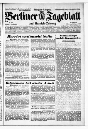 Berliner Tageblatt und Handels-Zeitung vom 16.08.1933