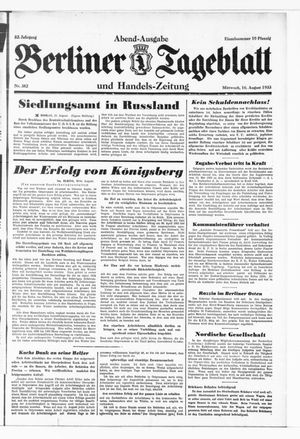 Berliner Tageblatt und Handels-Zeitung vom 16.08.1933