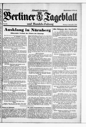 Berliner Tageblatt und Handels-Zeitung vom 04.09.1933