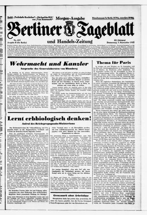 Berliner Tageblatt und Handels-Zeitung vom 07.09.1933