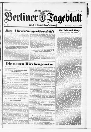 Berliner Tageblatt und Handels-Zeitung vom 07.09.1933