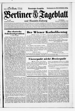 Berliner Tageblatt und Handels-Zeitung vom 10.09.1933