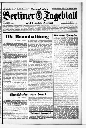 Berliner Tageblatt und Handels-Zeitung vom 30.09.1933