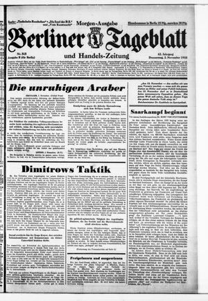 Berliner Tageblatt und Handels-Zeitung vom 02.11.1933