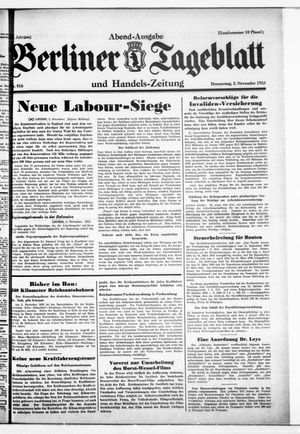 Berliner Tageblatt und Handels-Zeitung vom 02.11.1933