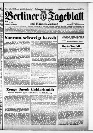 Berliner Tageblatt und Handels-Zeitung vom 04.11.1933