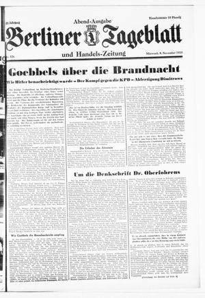 Berliner Tageblatt und Handels-Zeitung vom 08.11.1933