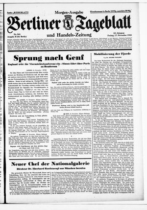 Berliner Tageblatt und Handels-Zeitung vom 17.11.1933