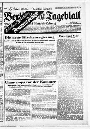 Berliner Tageblatt und Handels-Zeitung vom 03.12.1933