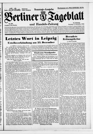 Berliner Tageblatt und Handels-Zeitung on Dec 17, 1933