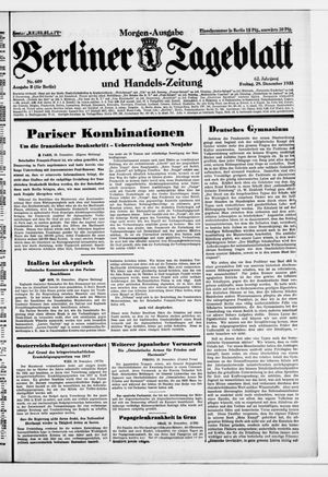 Berliner Tageblatt und Handels-Zeitung vom 29.12.1933