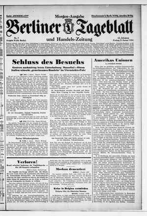 Berliner Tageblatt und Handels-Zeitung vom 05.01.1934