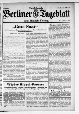 Berliner Tageblatt und Handels-Zeitung vom 05.01.1934
