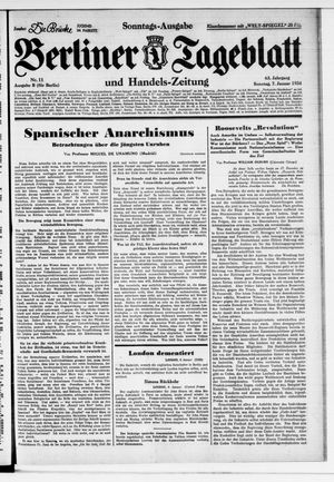 Berliner Tageblatt und Handels-Zeitung vom 07.01.1934