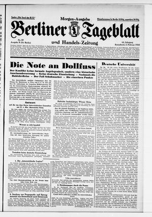 Berliner Tageblatt und Handels-Zeitung vom 03.02.1934