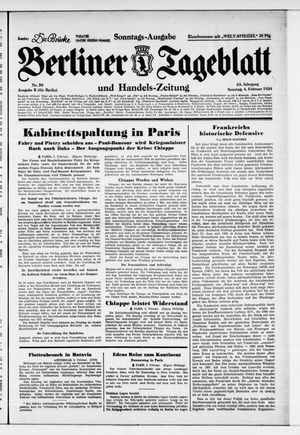 Berliner Tageblatt und Handels-Zeitung vom 04.02.1934