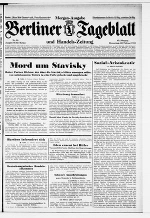 Berliner Tageblatt und Handels-Zeitung on Feb 22, 1934